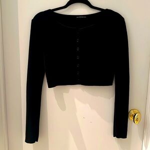 Black cropped cardigan